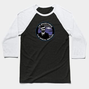 Space Force - Men in Black Special Services Emblem Baseball T-Shirt